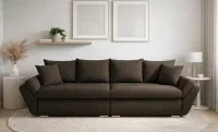 Canapea Extensibilă Confort cu Spumă HR, Maro Închis
