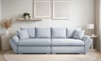 Canapea Extensibilă Confort cu Spumă HR , Bleu Deschis 