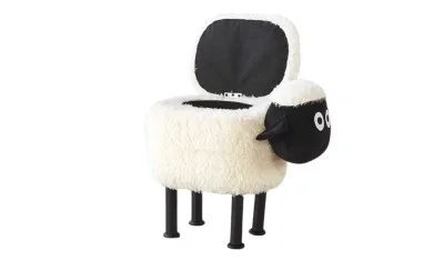 Taburet Oita KJP7030, Alb cu Negru