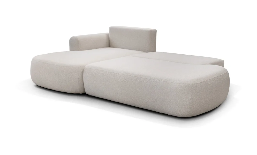 Colțar Extensibil Ariola, Cu Ladă Depozitare, Stofă Premium Loop 2 Cream 2