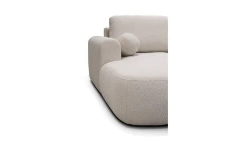 Colțar Extensibil Ariola, Cu Ladă Depozitare, Stofă Premium Loop 2 Cream