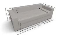 Canapea Extensibilă Claudia Bonell Mini, Crem 3