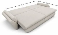 Canapea Extensibilă Confort cu Spumă HR, Bej Închis 4