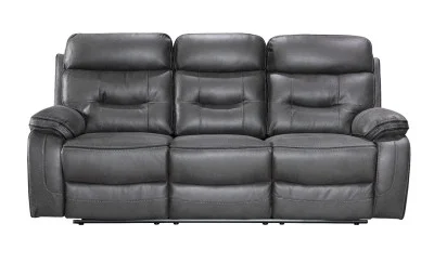 Set canapea cu 2 fotolii, sistem recliner manual Palomino, Gri închis
