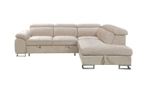 Colțar Extensibil Cremona KF7629 cu Ladă Depozitare, Șezlong Dreapta, Bej