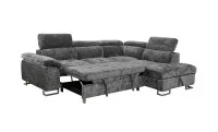 Colțar Extensibil Cremona KF7629 cu Ladă Depozitare, Șezlong Dreapta, Gri 3