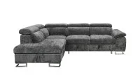 Colțar Extensibil Cremona KF7629 cu Ladă Depozitare, Șezlong Stânga, Gri