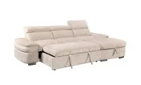Colțar Extensibil Cremona KF7868 cu 2 Spații Depozitare, Șezlong Dreapta, Bej 3
