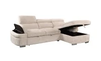 Colțar Extensibil Cremona KF7868 cu 2 Spații Depozitare, Șezlong Dreapta, Bej 4