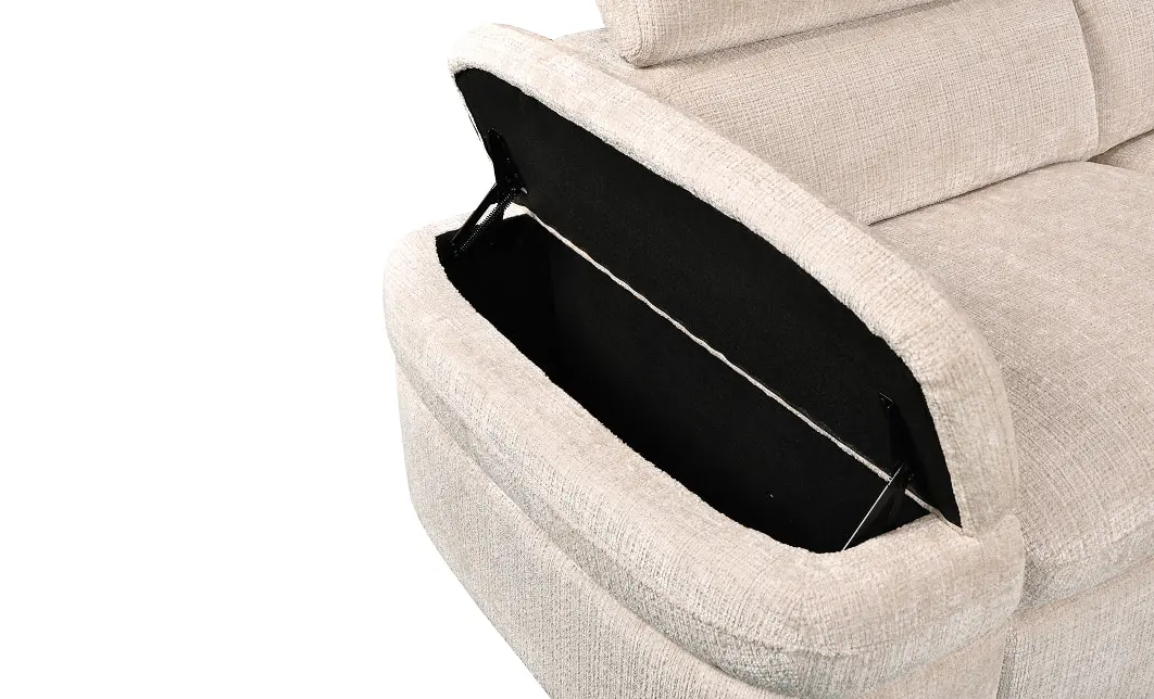 Colțar Extensibil Cremona KF7868 cu 2 Spații Depozitare, Șezlong Dreapta, Bej 7