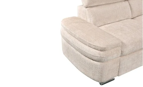 Colțar Extensibil Cremona KF7868 cu 2 Spații Depozitare, Șezlong Dreapta, Bej