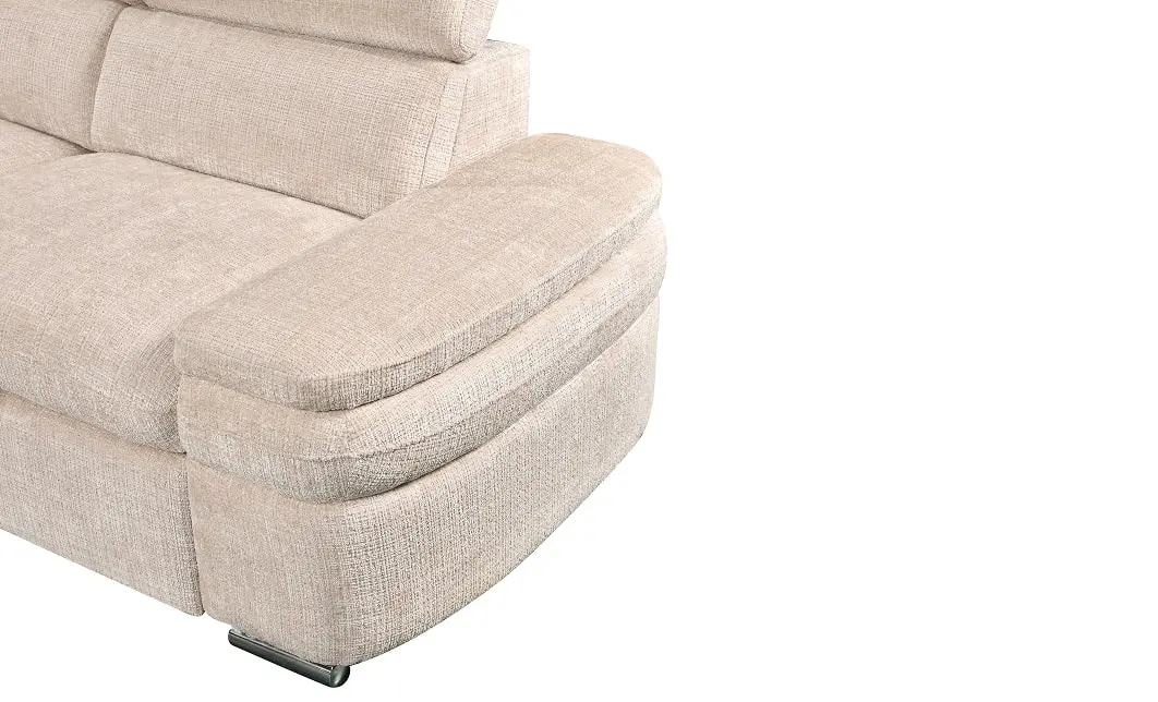 Colțar Extensibil Cremona KF7868 cu 2 Spații Depozitare, Șezlong Stânga, Bej 6