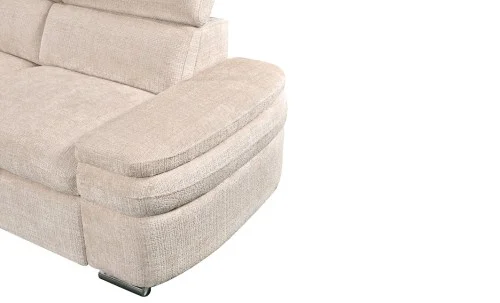 Colțar Extensibil Cremona KF7868 cu 2 Spații Depozitare, Șezlong Stânga, Bej