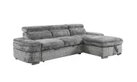 Colțar Extensibil Cremona KF7868 cu 2 Spații Depozitare, Șezlong Dreapta, Gri 2