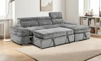 Colțar Extensibil Cremona KF7868 cu 2 Spații Depozitare, Șezlong Dreapta, Gri 5