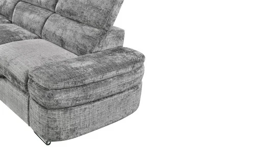 Colțar Extensibil Cremona KF7868 cu 2 Spații Depozitare, Șezlong Stânga, Gri