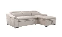 Colțar Extensibil Harmony KF7489 cu Ladă Depozitare, Șezlong Dreapta, Gri Deschis 4