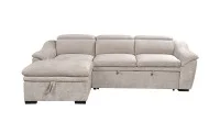 Colțar Extensibil Harmony KF7489 cu Ladă Depozitare, Șezlong Stânga, Gri Deschis