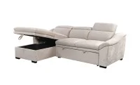 Colțar Extensibil Harmony KF7489 cu Ladă Depozitare, Șezlong Stânga, Gri Deschis 4