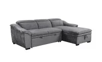 Colțar Extensibil Harmony KF7489 cu Ladă Depozitare, Șezlong Dreapta, Gri Închis 4