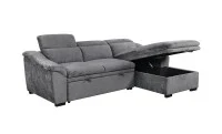 Colțar Extensibil Harmony KF7489 cu Ladă Depozitare, Șezlong Dreapta, Gri Închis 6