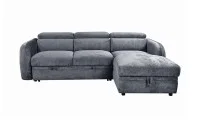 Colțar Extensibil Harmony KF7908 cu Ladă Depozitare, Șezlong Dreapta, Gri Închis 1