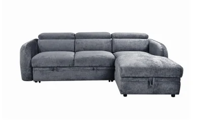 Colțar Extensibil Harmony KF7908 cu Ladă Depozitare, Șezlong Dreapta, Gri Închis