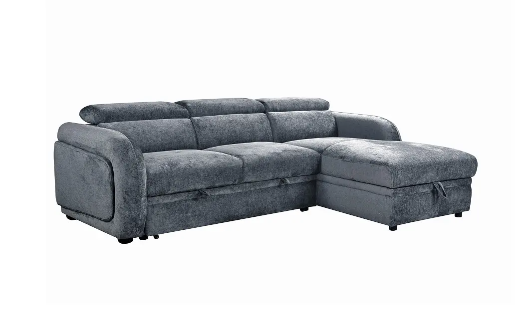 Colțar Extensibil Harmony KF7908 cu Ladă Depozitare, Șezlong Dreapta, Gri Închis 2
