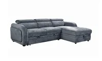 Colțar Extensibil Harmony KF7908 cu Ladă Depozitare, Șezlong Dreapta, Gri Închis 2