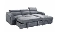 Colțar Extensibil Harmony KF7908 cu Ladă Depozitare, Șezlong Dreapta, Gri Închis 3