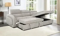 Colțar Extensibil Harmony KF7908 cu Ladă Depozitare, Șezlong Dreapta, Gri Deschis 5