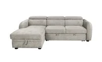 Colțar Extensibil Harmony KF7908 cu Ladă Depozitare, Șezlong Stânga, Gri Deschis