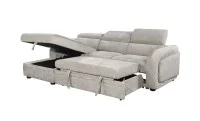 Colțar Extensibil Harmony KF7908 cu Ladă Depozitare, Șezlong Stânga, Gri Deschis 4