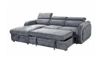Colțar Extensibil Harmony KF7908 cu Ladă Depozitare, Șezlong Stânga, Gri Închis 3