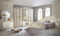 Dormitor Clasic Paloma Beige cu Dulap 6 Uși