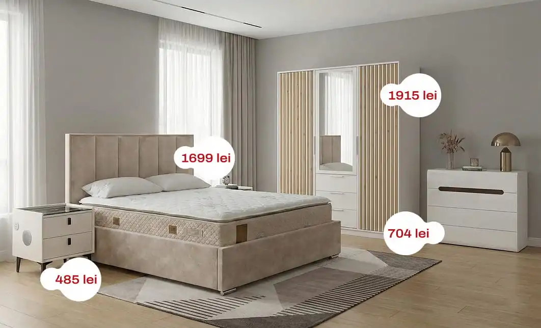 Amenajare Dormitor "Smart White Minimalist" 1
