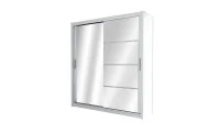 Dulap Brandon Usi Glisante Alb cu Oglinda 203 cm 1