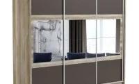 Dulap Salwador Usi Glisante Maro Natur cu Oglinda 250 cm 1
