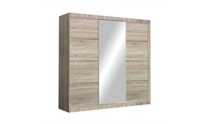Dulap Vista Usi Glisante Sonoma cu Oglinda 250 cm