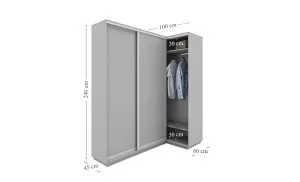 Dulap de Colt Personalizat cu Oglindă, 100 x 240 x 60