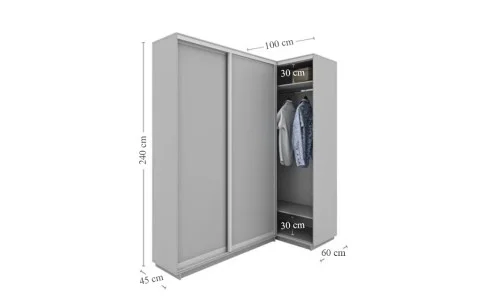 Dulap de Colt Personalizat cu Oglindă, 100 x 240 x 60