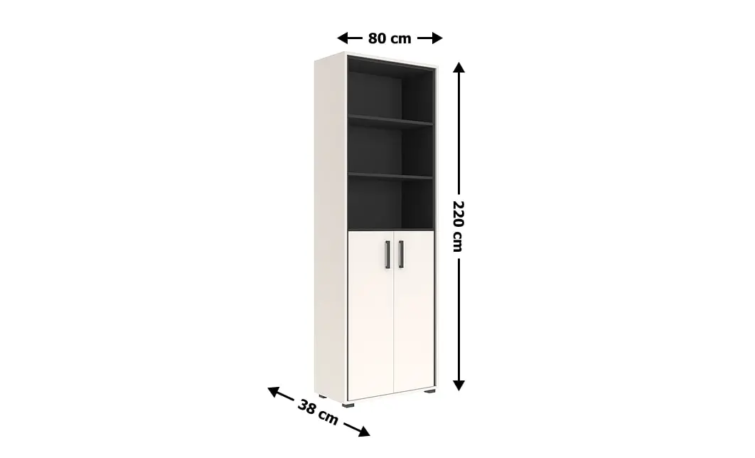 Dulap Prime REG2D cu 2 Uși, Cashmir / Negru 1