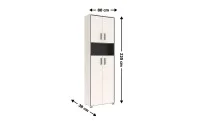 Dulap Prime REG4D cu 4 Uși, Cashmir / Negru 1