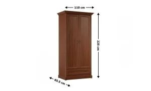 Dulap Dormitor Sonata 2D1S cu 1 Sertar și 2 Uși, Nuc / Maro