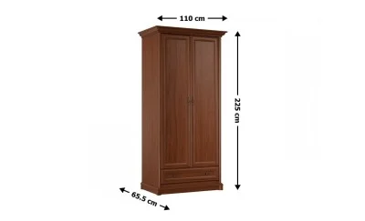 Dulap Dormitor Sonata 2D1S cu 1 Sertar și 2 Uși, Nuc / Maro