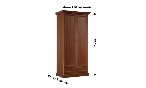 Dulap Dormitor Sonata 2D1S cu 1 Sertar și 2 Uși, Nuc / Maro