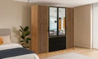 Dulap Bali Lux cu 4 Usi D4 cu Riflaj si Oglinda 4