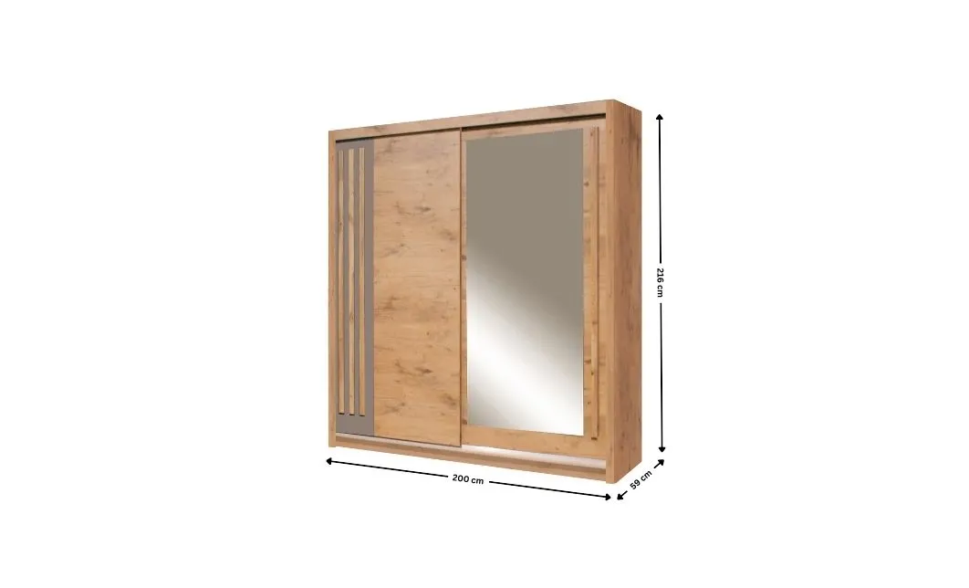 Dulap Effect Lancelot EF4-20 Uși Glisante cu Oglindă 1