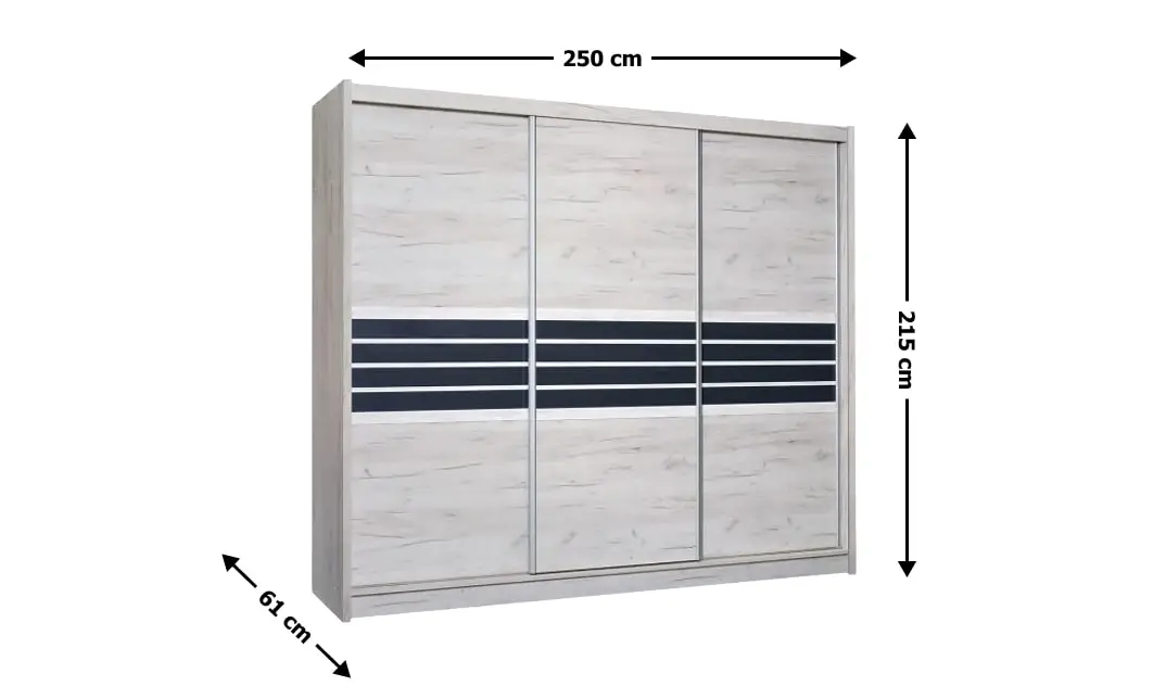 Dulap Turyn Craft / Grafit DAB 250 cu Uși Glisante 1
