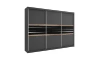 Dulap Turyn Lava / Negru 250 cu 3 Uși Glisante